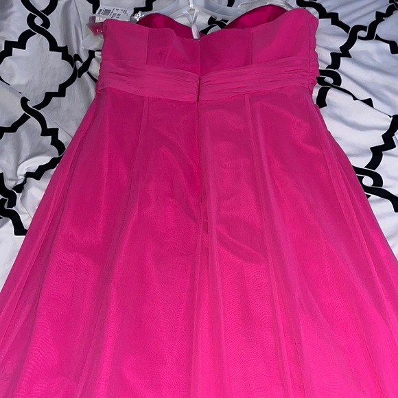 David’s Bridal Pink Strapless Maxi Prom Dress - Picture 5 of 8